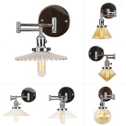 Wall Lamps Antique Bathroom Lighting Mounted Lamp Wooden Pulley Light Gooseneck For Reading