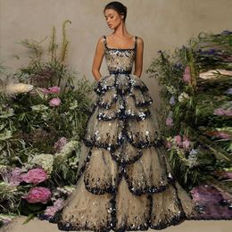 Party Dresses Sharon Said Luxury Dubai Evening Dresses 2023 Sparkly Sequin Tiered Ruffles Elegant Women Wedding Party Formal Gowns SS243 W0428