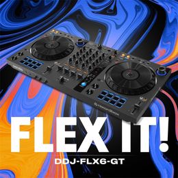lighting controls New Pioneer DDJ-FLX6-GT Big Turntable Four Channel Digital DJ Controller Integrated Disc player support multiple software