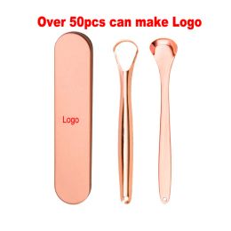 MP051 Stainless Steel Tongue Scraper Oral Tongue Clean Brush Fresh Breath Cleaning Coated Tongue Toothbrush Oral Hygiene Care Tools BJ