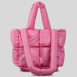 Evening Bags Fashion Square Puffer Bag Nylon Padded Women Handbags Small Tote Quilted Shoulder Female Purses 2023
