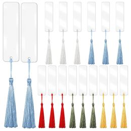 Bookmark 30 Pieces Blank Acrylic Bookmark Acrylic DIY Bookmark Unfinished Acrylic Book Markers Ornaments and 30 Colorful Tassels 231129