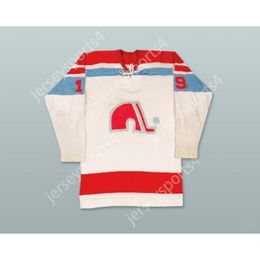 Custom 19 WHITE WHA 1972-73 QUEBEC NORDIQUES HOME HOCKEY JERSEY NEW Top Ed S-M-L-XL-XXL-3XL-4XL-5XL-6XL