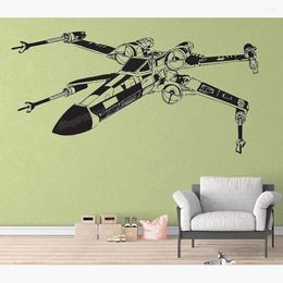 Wall Stickers X-Wing Fighter Galaxy Sticker Combat Aircraft Decal Home Boys Bedroom Decor Large Wallpaper C992