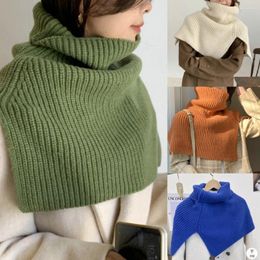 Scarves 2023 Solid Colour Women Knitted Scarf Fashion Pullover Shawl Sweater Woollen Ladies Crochet Neck Shoulder Warmer