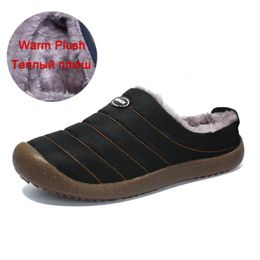 Slippers Fotwear Winter Plush Men Slippers Big Size 48 47 Indoor Men's Mules Shoes Unisex Bedroom Slides Waterproof Male Slipper Warm Fur 231129