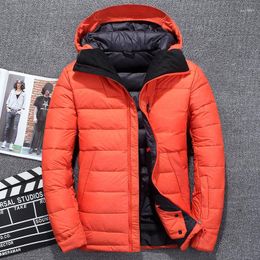 Men's Down Fashion Brand High Quality Jacket Men Light Slim Fit Zipper Coat Thick Russia Winter