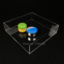 Organization Square 250x250x60mm Clear Acrylic Storage Trays Without Handle For Beverage Fruit Cupcake Jewellery Accessories