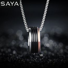 Charms Men Pendants Tungsten Carbide Round Necklace with 505560cm Length Engraving 231128