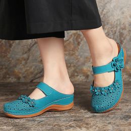 Sandals For Women Ladies Girls Comfortable Hollow Out Round Toe Wedges Slippers Thong 11