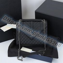 Genuine leather chain ENVELOPE shoulder bags fashion handbags clutch bag tuxury designer cowhide Cross body purses presbyopic card250O