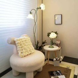 Floor Lamps Vintage Pastoral Style Living Room Floor Lamps Green Colour Flower Shape Glass Sconces Bedroom Standing Floor Light LED E27 W0428