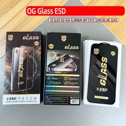 Screen Protector For iPhone 15 Pro Max 14 Plus 13 Mini 12 11 XS XR X 8 7 SE OG ESD Tempered Glass Armour Super Anti Static Big Curved 9H Full Cover Shield Premium Film