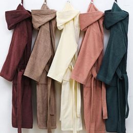 Women's Sleepwear Cotton Autumn Winter Toweling Kimono Robe Bathrobe Men And Women Sleepshirts Female Long Home