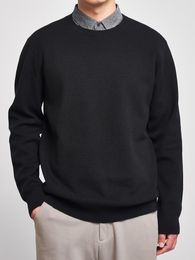Autumn and Winter Fashion Flip Collar Fake Two Piece Knitwear for Men's New Simple and Casual Men's Popular Sweater