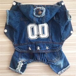 Cushion Spring Summer Dog Clothes Denim Jeans Jumpsuit Pants Chihuahua Yorkie Clothes Puppy Clothing Poodle Pomeranian Pet Outfit Coat