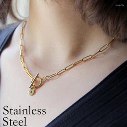 Chains 20 Pieces Stainless Steel Paperclip Necklace Gold Colour Paper Clip Link Chain With Toggle Clasp For Women Wholesale