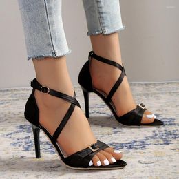 Dress Shoes Gladiator High Heels Women Sandals Summer 2023 Designer Pointed Toe Pumps Party Fashion Slingback Slippers