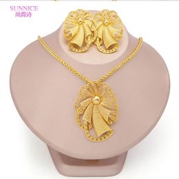 Wedding Jewellery Sets Brazilian For Women Fashion Necklace Clip Earrings 18k Gold Plated Nigeria Bride Jewellery Party Gifts 231128