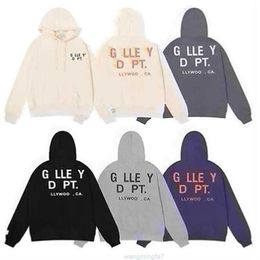 1fc9 Men and Women Black Hooded Letter Print Hoodie Woman Couples Top Loose Plus Size Pullover Outfits Designer Sweatshirts American Fashion Brand Sweater 02