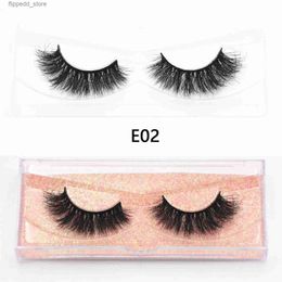 False Eyelashes 3D Eyelashes Thick Long Lashes 3D Mink Lashes 100% Cruelty-free Mink Fur False Eyelashes Makeup Lashes Reusable Eyelash E02 Lash Q231129