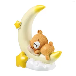 Cake Tools Amosfun Resin Craft Cartoon Moon Sleeping Bear Sculpture Home Desktop Ornament Baking Decoration Accessories Gift