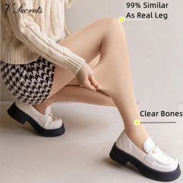 Women s Leggings Female Tights Sexy Thermal Super Elastic 99 Similar As Real Leg Winter Stockings Single Layer Integrated Fleece Thick Pantyhose 231129