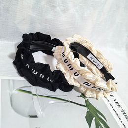 Black And White Lace Luxury Headbands Artistic Style Girls Hair Band Spring Summer New Gift Headwear Designer Brand Elegant And Fashionable Hair Band