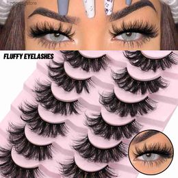 False Eyelashes GROINNEYA Lashes Mink Fluffy 5/7 Pairs Eyelashes Long Lasting Wispy Natural Lashes Dramatic Volume lashes Extension Thick Long Q231129