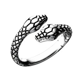 Vintage Double Head Snake Rings for Women and Men Ladies Finger Ring Jewellery Unisex Open Adjustable Size Animal Ring Man324Z