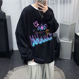 Men's Hoodies Men's Spring Large Round Neck Pullover Shirt Style College White Women's Clothing Cute Cartoon Print 2023 Recommend