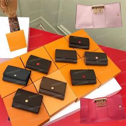 Whole Key Purse For Men Top Quality Multi Colour Genuine Leather Short Wallet Lady Six Key Holder Women Men Classic Zipper Pock225Q