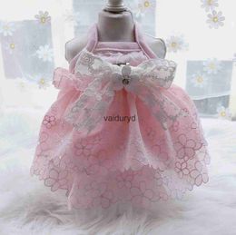 Dog Apparel Princess Dog Cat Dress Tutu Flowers Lace Design Pet Puppy Skirt Spring/Summer Clothes Outfit 5 Sizes 2 Coloursvaiduryd