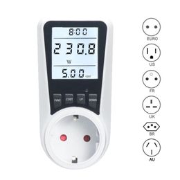 Energy Meters AC 220V light wattmeter power LCD energy Precise monitor EU plug socket kilowatt wattage voltage digital 230428