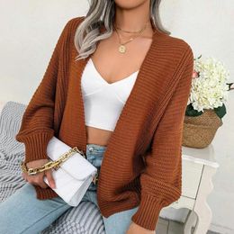 Womens Knits Tees Autumn Bat Long Sleeved Knitted Cardigan Solid Casual Knit American Vintage Loose Sweater Jacket 231129