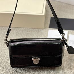 Flap Underarm Bag Handbag Fashion Crossbody Bag Patent Leather Shoulder Bags Solid Colour Metal Hardware Hasp Removable Strap Cell Phone Pocket Clutch Purse