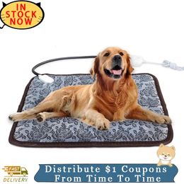 kennels pens Winter 3 Modes Adjustable Heating Pad For Dog Cat Power-off Protection Pet Electric Warm Mat Bed Waterproof Bite-resistant Wire 231129