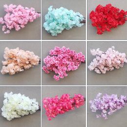 10pcs Artificial Cherry Blossom Branch Flower Wall Hanging Sakura for Wedding Centrepieces Artificial Decorative Flowers