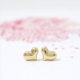 Fashion full hearts stud earrings Smooth Surface Design Environmental Protection Zinc alloy Material Gold Silver Rose Three Colour 219B