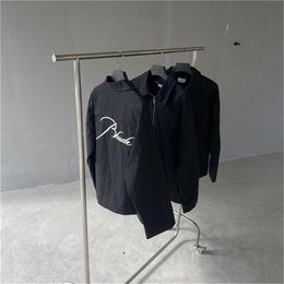 Black Men's Plus Size Outerwear & Coats Zipper Jacket 24ss