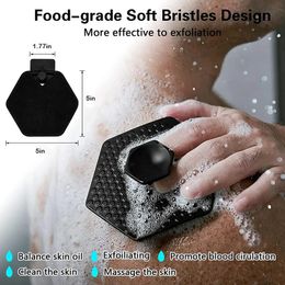 Cleaning Tools Accessories Soft Silicone Body Scrubber Handheld Shower Cleansing Brush Gentle Face Exfoliating and Massage for All Kinds of Skin 231128