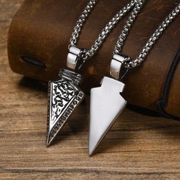 Pendant Necklaces Norse Viking Arrow Men's Waterproof Stainless Steel Vintage Original Rune Amulet Collar Talisman Gift Jewelry