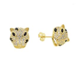 Stud European And United States Fashion Style Earrings Leopard Head Animal Metal Jewellery For Women1286M