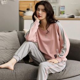 Women's Sleepwear Double-sided Pure Cotton Pajamas For Women With Long Sleeves All Can Be Worn Out As A Casual Home Clothing Set