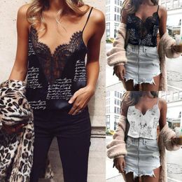 Women's Tanks Women Hollow Translucent Underwear Lace Frenum Strap Lingerie Bra Tops Vest Sleeveless Camis Blouse Casual Tank 2023