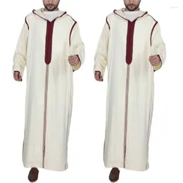 Ethnic Clothing Men Robe Muslim Clothes Loose Hoodies Arab Middle Durable Kaftan Thobe Dubai Long Sleeve Gown