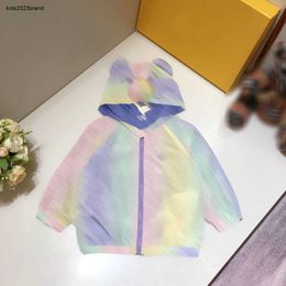New toddler jacket Cartoon Bear Hat kids designer clothes Colour full printing boy girl Outerwear Size 100-160 baby coat Nov25