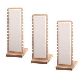 3x Modern Bamboo Necklace Jewellery Tabletop Display Boards 27x10cm Neckchain Display Stand 210713307Y