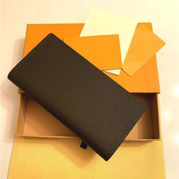 Genuine leather Women Wallet Stylish Men Jacket Long Wallets purse card Holding Notes Credit Cards With box Flip wallet 62665 with254c