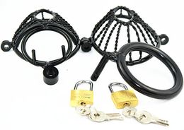 Sex toys CB black metal chastity lock male Cock Cage BDSM Chastity Device And dildo cock cage for men penis lock